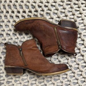 Lucky Brand Brown Leather Ankle Boots